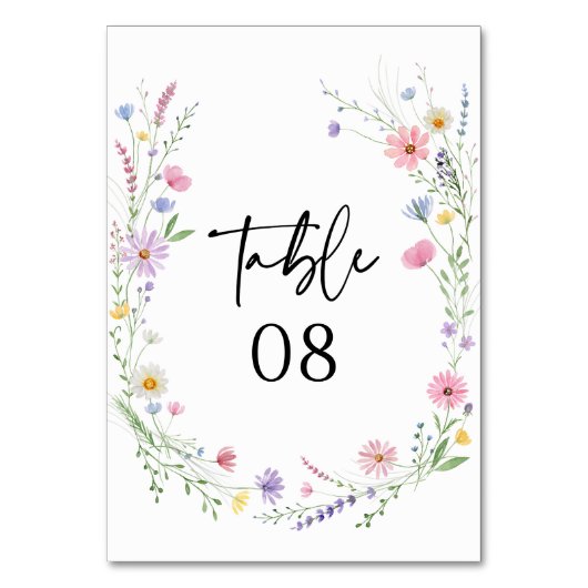 Numéro De Table Delicate Wildflower Meadow Wedding (Par défaut)