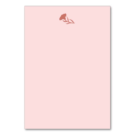 Numéro De Table Délicates oeillets roses avec fleurs Feuilles vert (Dos)