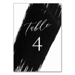 Numéro de table d'encre de sumi noir + blanc moder