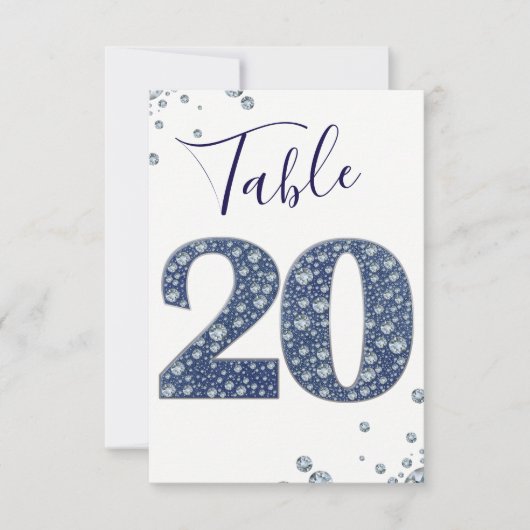Numéro de table Denim & Diamonds Bling Sparkle 20 (Devant)