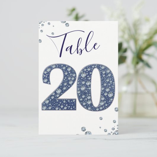 Numéro de table Denim & Diamonds Bling Sparkle 20 (Debout devant)