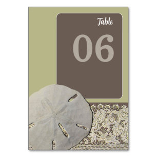 Numéro De Table Dentelle de sable, Mariage de plage Vintage