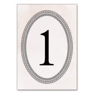 Numéro De Table Dentelle et aquarelle rose mariage élégant