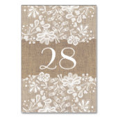 Numéro De Table Dentelle florale blanche et Mariage Burlap (Par défaut)