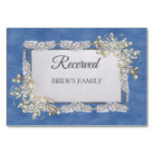 Numéro De Table Dentelles et perles texturées Denim (Devant)