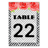 Numéro De Table Derby Red Roses Black White Stripes (Dos)