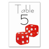 Numéro De Table Dés à paillettes rouges (Dos)