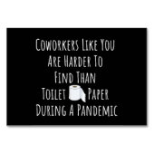 Numéro De Table Des Cotravailleurs Comme Vous Sont Plus Difficiles (Devant)