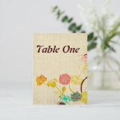 Numéro de table des fleurs japonaises Carte postal (Debout devant)