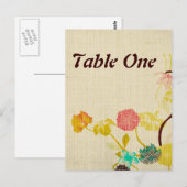 Numéro de table des fleurs japonaises Carte postal (Devant / Derrière)