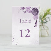 numéro de table des fleurs violettes romantiques (Debout devant)