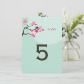 Numéro de table des oiseaux amoureux des fleurs de (Debout devant)