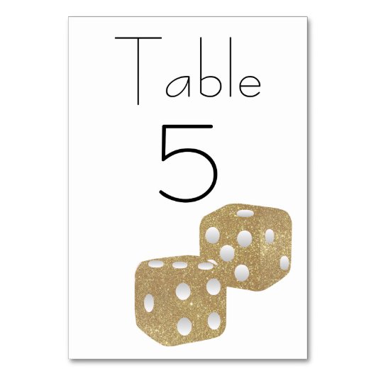 Numéro De Table Dés Parties scintillant or (Dos)