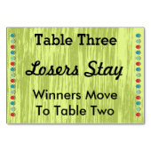 Numéro de table des points Bunco carte #3 (Devant)