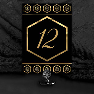 Numéro De Table Dés RPG Gold Imaginaire Retro Tabletop PnP Gamer