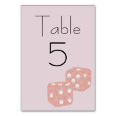 Numéro De Table Dés scintillants roses girly (Dos)