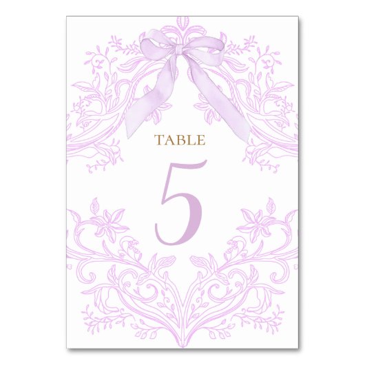 numéro de table design aquarelle lilas violet (Par défaut)
