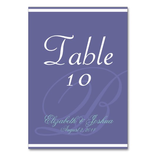 Numéro De Table Design du monogramme (Par défaut)