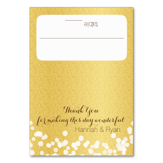 Numéro De Table Design Gold Twinkle Lights (Par défaut)