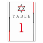 Numéro De Table Design moderne Bar Mitzvah - Turquoise & noir (Dos)