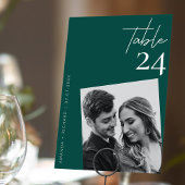 Numéro De Table Design moderne Emerald Green photo mariage