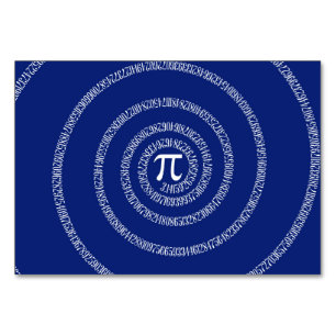 Numéro De Table Design Spiral pour Pi sur Navy Blue