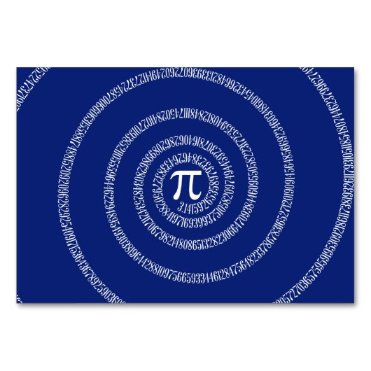 Numéro De Table Design Spiral pour Pi sur Navy Blue (Devant)