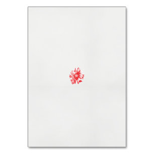 Numéro De Table dessin d'une fleur rouge sur un arrière - plan bla