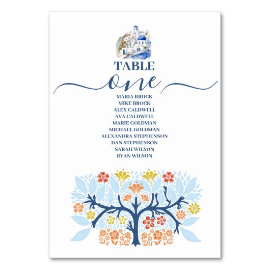 Numéro De Table Destination Grèce Mariage Santorin (Par défaut)