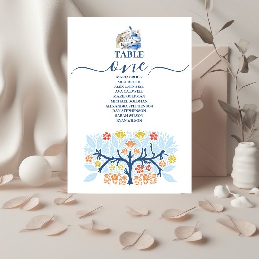 Numéro De Table Destination Grèce Mariage Santorin
