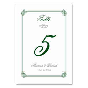 Numéro de table Destination Irlande