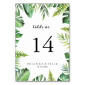 Numéro De Table Destination Tropical Greenery Mariage de calligrap (Dos)
