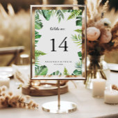 Numéro De Table Destination Tropical Greenery Mariage de calligrap