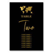 Numéro De Table Destination Wedding World Passport Black Gold (Dos)