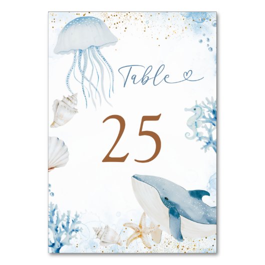 Numéro de table d'été Océan Bleu Vous Bientôt (Par défaut)