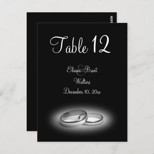 Numéro de table d'éternité (noir) (Devant / Derrière)