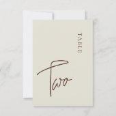 Numéro de table deux beige minimaliste (Dos)