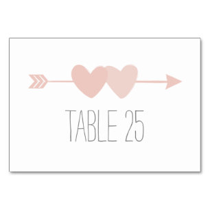 Numéro De Table Deux coeurs
