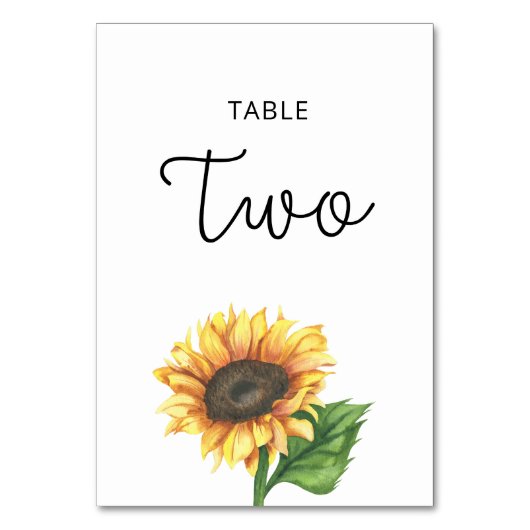numéro de table deux mariage tournesol (Par défaut)