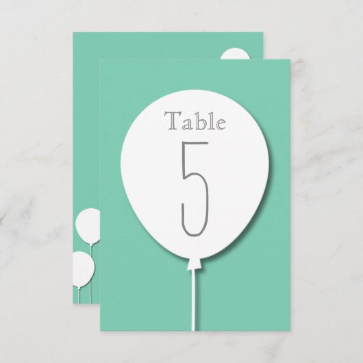 Numéro de table d'événements Balloon (Devant / Derrière)