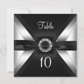 Numéro de Table Diamant Bijou Noir Blanc Argent (Dos)