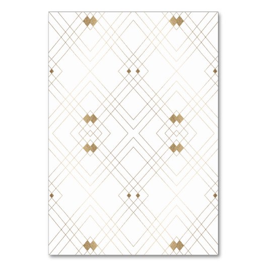 Numéro De Table Diamant Or Blanc Géométrique Mariage Gatsby (Dos)