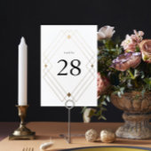 Numéro De Table Diamant Or Blanc Géométrique Mariage Gatsby