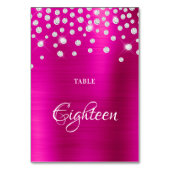 Numéro De Table Diamants argentés Sparkings Satin Rose Chaud (Dos)