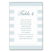 Numéro De Table Diapositive simple bleu clair blanc (Dos)