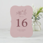 Numéro de table Die Cut Dusty Rose Citrouille Sole (Debout devant)