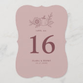 Numéro de table Die Cut Dusty Rose Citrouille Sole (Devant)
