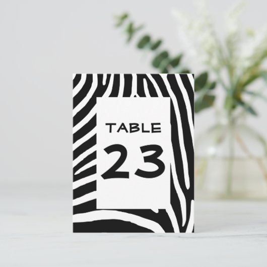 Numéro de table d'impression Zebra (Debout devant)