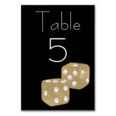 Numéro De Table Dinde de Parties scintillant d'or sur noir (Dos)