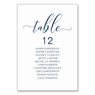 Numéro De Table Dîner De Mariage Élégant, Table D'Assise Des Invit